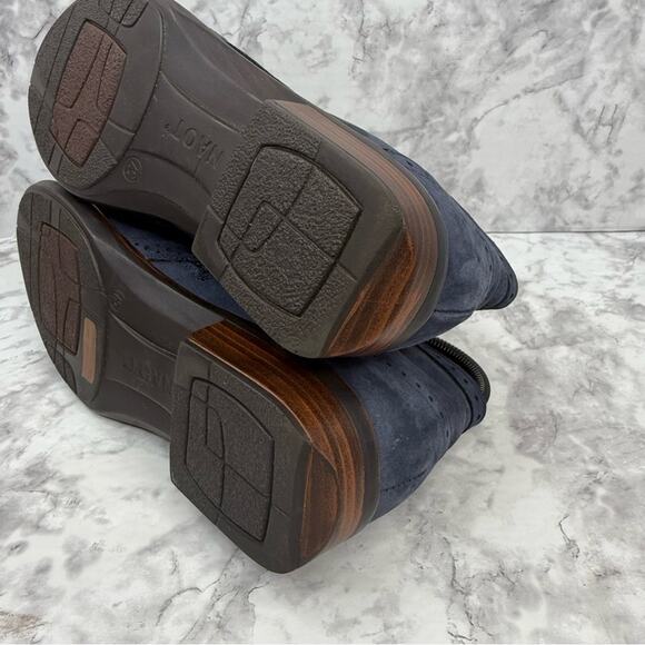 NAOT Women's Sz 37 Nefasi Ankle Boot Navy Blue Zipper Leather Nubuck - Picture 10 of 13